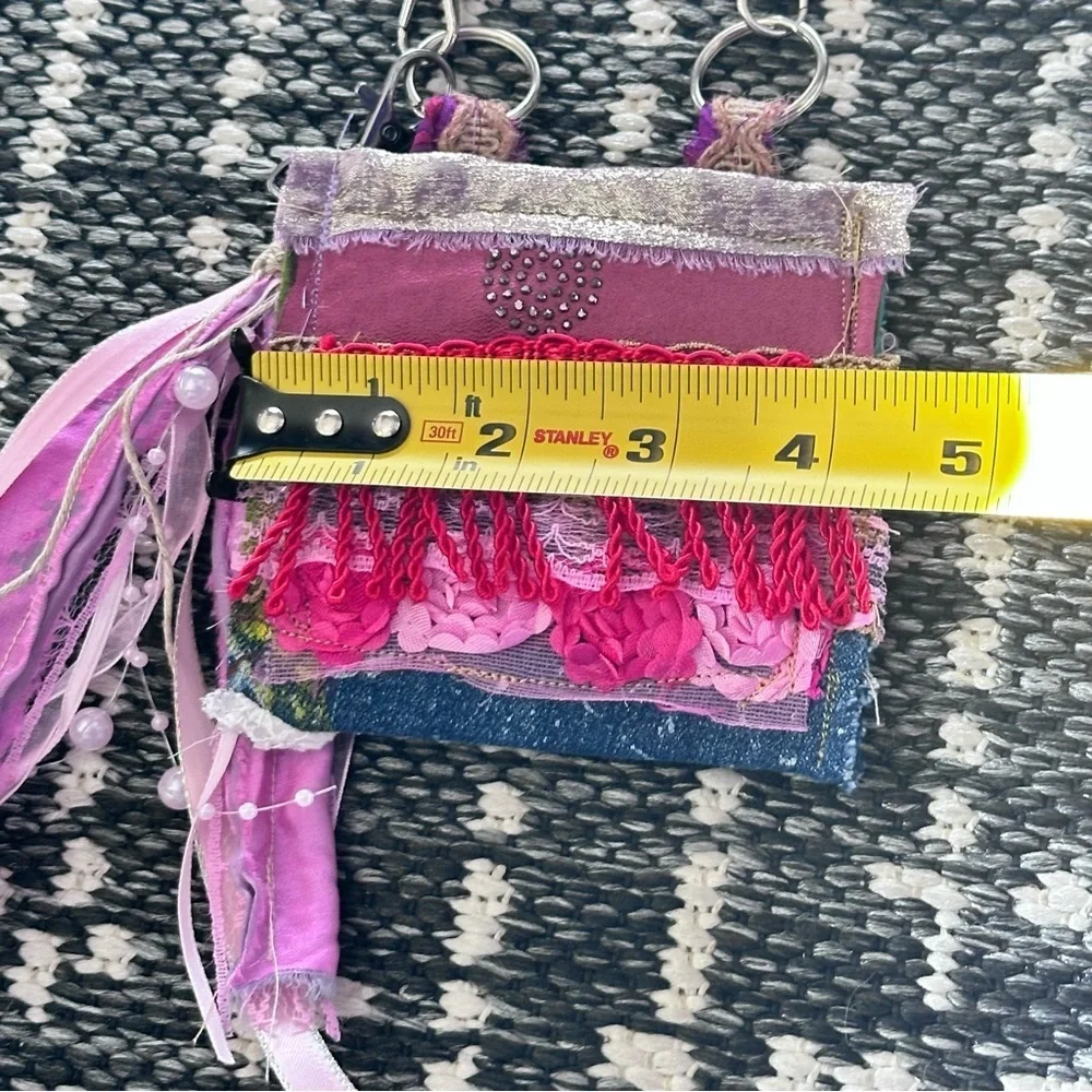 RUBYRUDI Necklace Purse, Hand Crafted, Amulet Wallet Pouch Artisan OOAK Signed